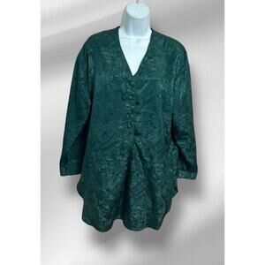 Vintage Victoria's Secret Gold Label Green Silky Nightgown Sz Small Sleepshirt